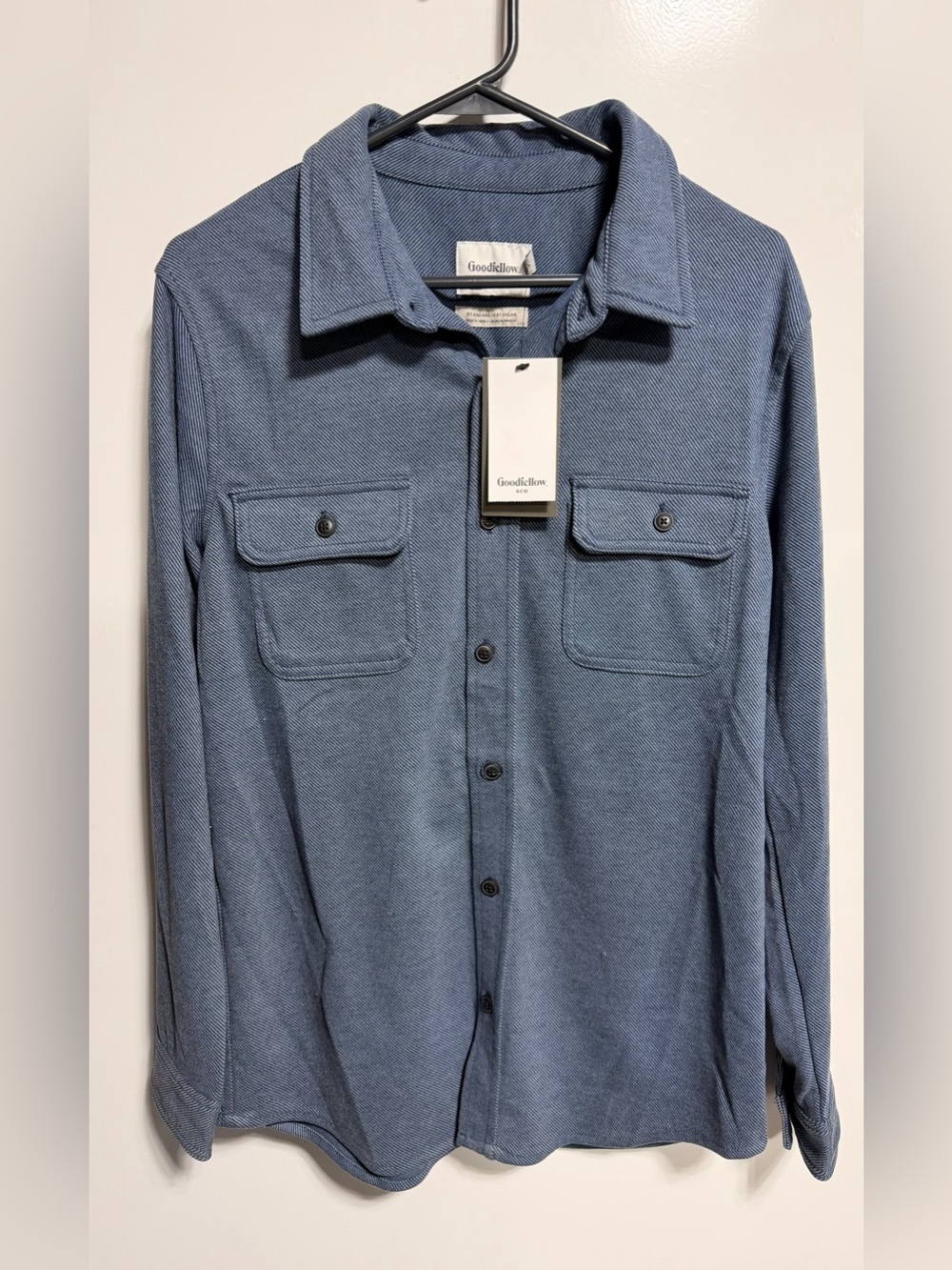 Goodfellow & Co Men's Slate Blue Button-Front Shirt Jacket